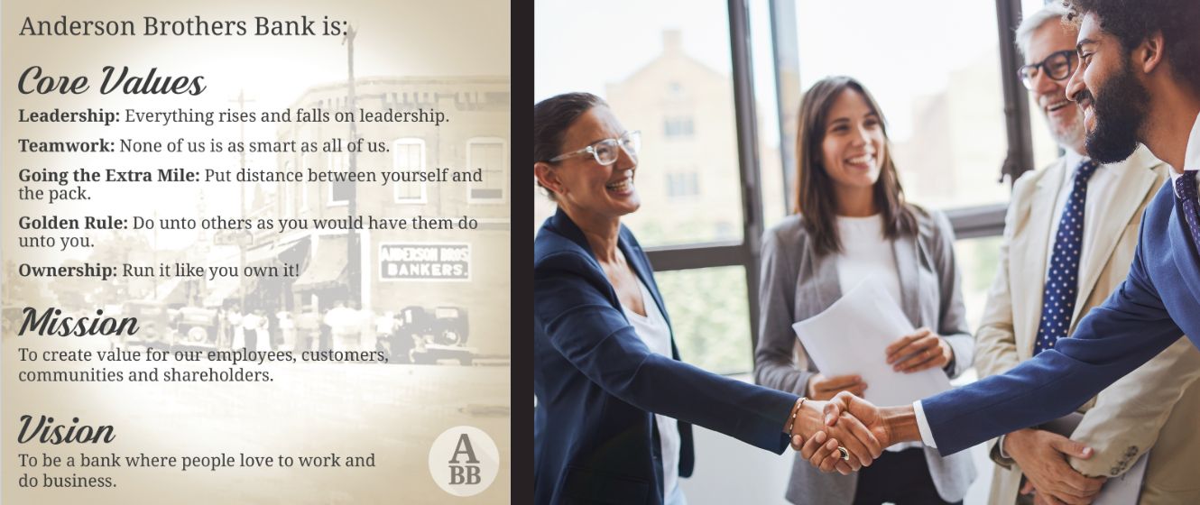 a Float Teller at Anderson Brothers Bank